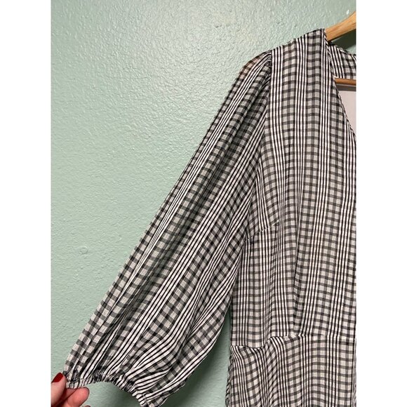 Ann Taylor Women's White and Black‎ Patterned Dress with Tie Size 14 - Picture 3 of 11